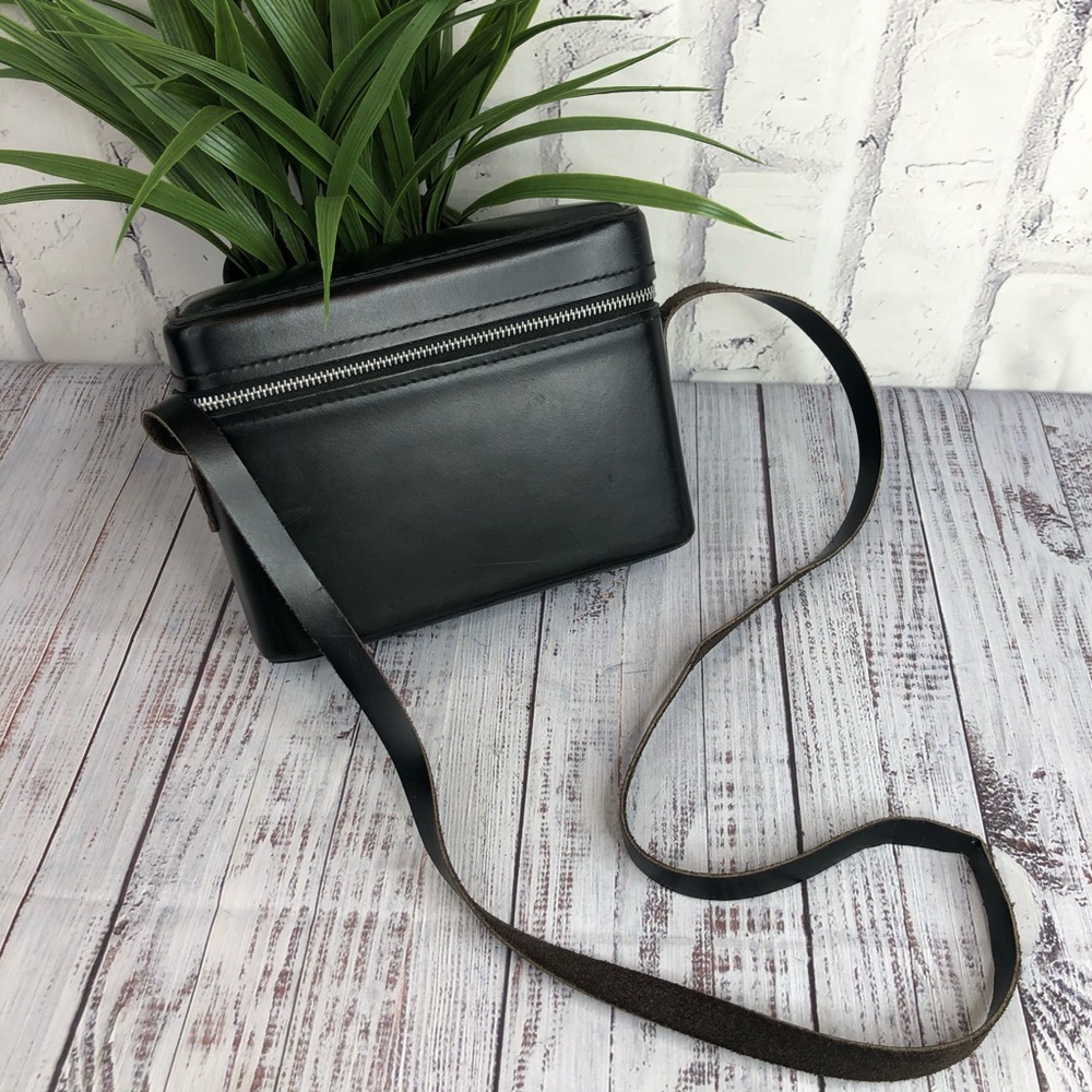 Genuine leather handmade Box Crossbody black bag - Picture 1 of 7